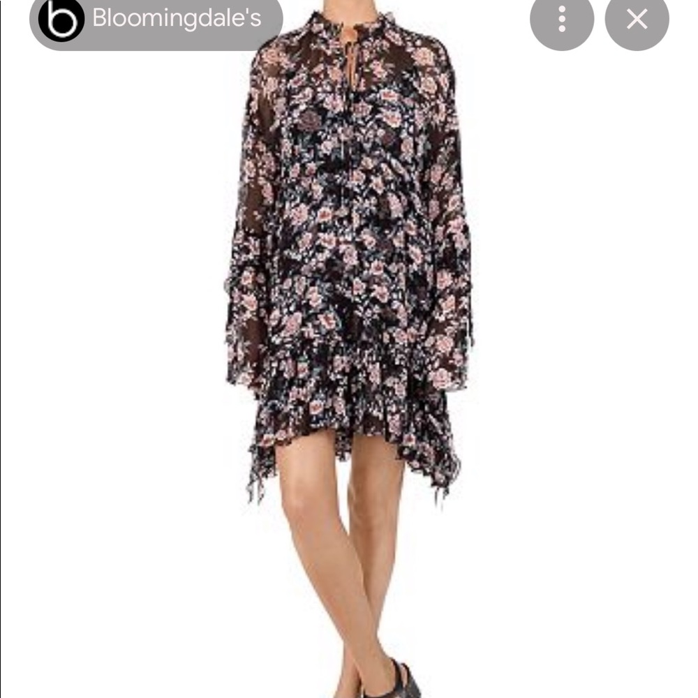 The Kooples Black dress with Powder Poppy print